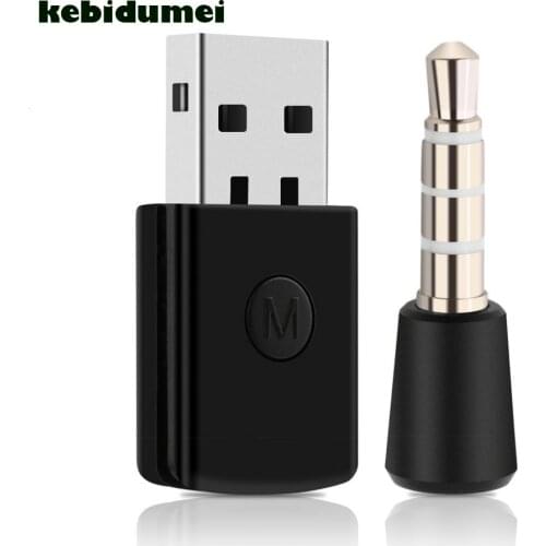 Kebidumei Hot 3.5mm Bluetooth USB Bluetooth Dongle USB Adapter 3.3 x 1.6 x 0.8cm for PS4 Stable Performance Bluetooth Earphone