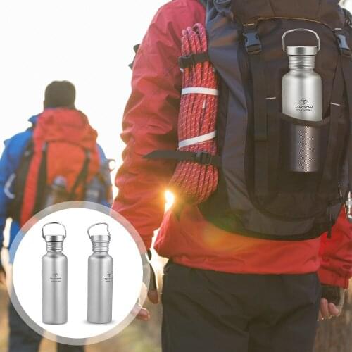 Camping 600ml Full Titanium Water Bottle with Plastic Lid Ultralight Outdoor Camping Hiking Cycling Water Bottle