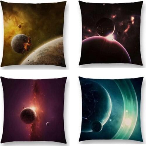 Space Planets Fantasy Galaxy Dream Stars Colourful Cushion Cover Sofa Throw Pillow Case