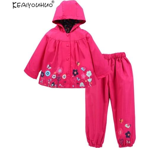 Children Clothing 2020 Baby Girl Clothes Hooded Raincoat Girls Suits Jackets+Pants Costume For Girls Clothes Sets Baby Clothes