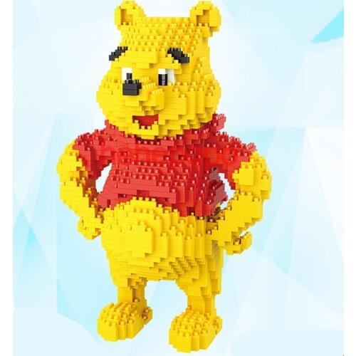 Disney Pooh Bear Blocks Toys Cartoon Building Blocks Diy Diamond Figures Edward Pooh Brick Assembly Model Toys For Childrens