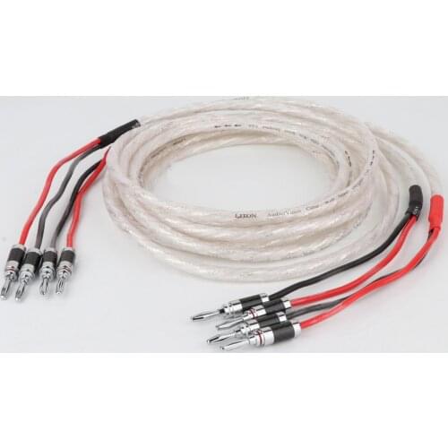 Hi-End hifi Audio Banana Plug AMP Speaker Cable 2 in 2 Jack Audio Amplifier for CD DVD Player Speaker Cable