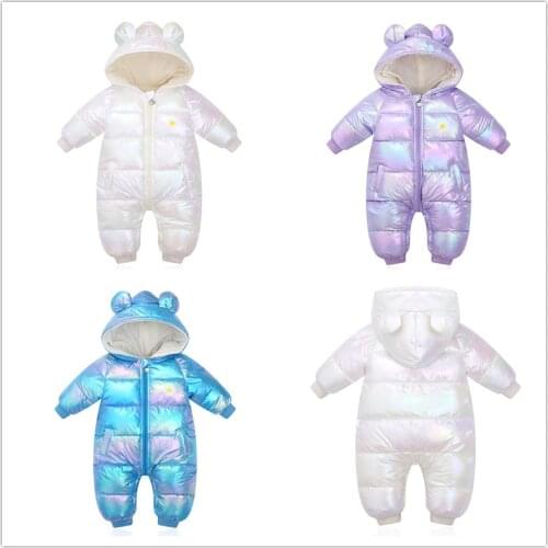 2020 Winter Baby Overalls Newborn Boy Girl Thick Warm Rompers Hooded Jumpsuit Waterproof Snowsuit Winter Baby Clothes