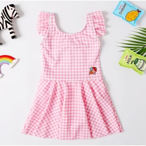 2020 New Baby Girl Swimsuit Girl Age 2-8 Years Children One Piece Swimwear Pretty Skirt Dress Classic Bathing Suit