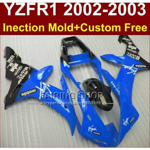 Hot sale mobile custom fairing for YAMAHA bodyworks 02 03 YZF1000 YZF R1 2002 2003 yzf r1 blue body parts Aftermarket +7gifts