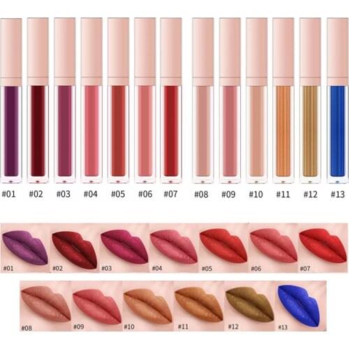 Matte Highly Pigmented Liquid Lipstick Nude Red Long Lasting Waterproof Moisturizing Makeup Cosmetics Vegan Custom Private label