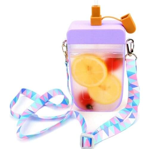 Cute Purses Water Bottles With Straws, Popsicle Straw Cups, Leakproof Ice Cream Popsicle Cups For Adult Children