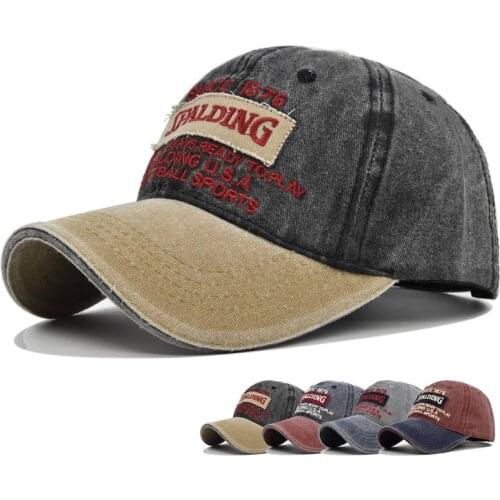 New SPALDING Patch 1876 Embroidery Hip hop Baseball Cap Unisex Retro Wild Hat Summer Leisure Outdoor Sun Hat Fashion Dad hat