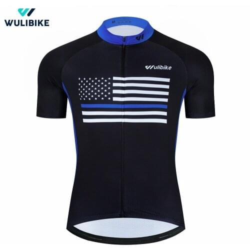 Wulibike 2020 New Cycling Jersey Mens Short Sleeve Quick-Dry MTB Uniforms Top Man Breathable Bicycle T Shirt Summer Anti-UV