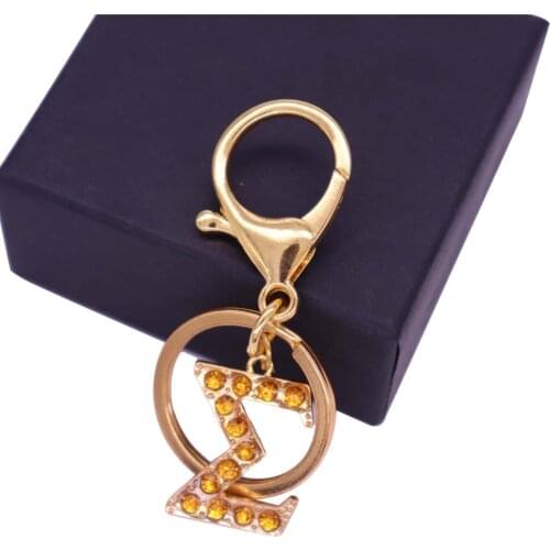 New arrival fashion design metal inlaid greek letter sigma gamma rho key chain key rings sorority college society jewelry