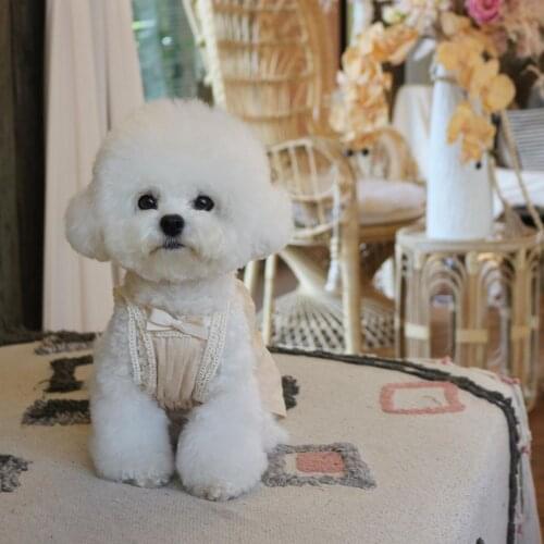 CuteDog Dress Cotton Lace Puppy Skirt Comfortable Dog Clothes Skirt Sleeveless Dog Tutu Cute Pet Soft Tutu Chihuahua Dog Dress