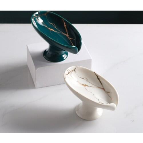 Bathroom Supplies Bathroom Gadge Drain Soap Holder Soap Container Bathroom Storage Soap Rack Ceramic Soap Box Leaf Soap Dish