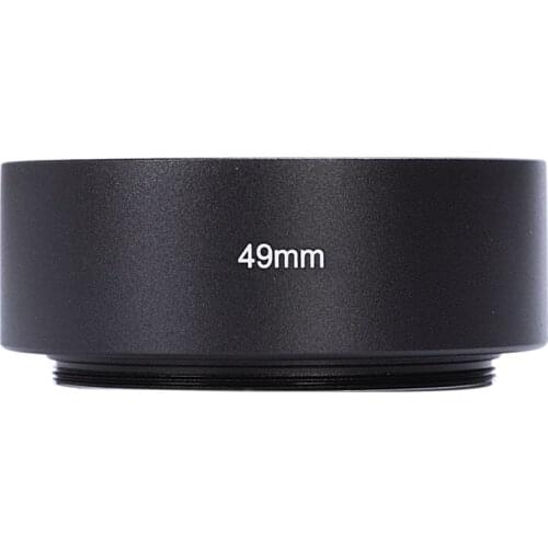 Retail 49mm Mount Standard Metal Lens Hood for Canon Nikon Pentax Sony Olympus