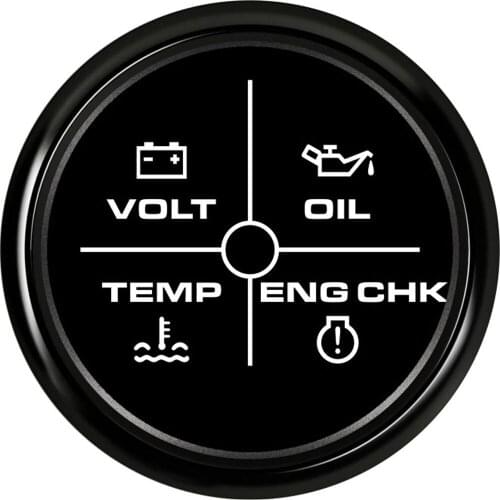 SAMDO 7 Backlight 52mm 4 LED Engine Alarm Indicator Gauge 12V/24V For Boat Yacht Car Motorcycle Truck 2