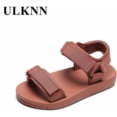 ULKNN Childrens Summer Sandals Kids Spring Footwears Girls Rubber Sole Shoes Casual Boys' Soft Flats Non-slip 2021 New Sandals