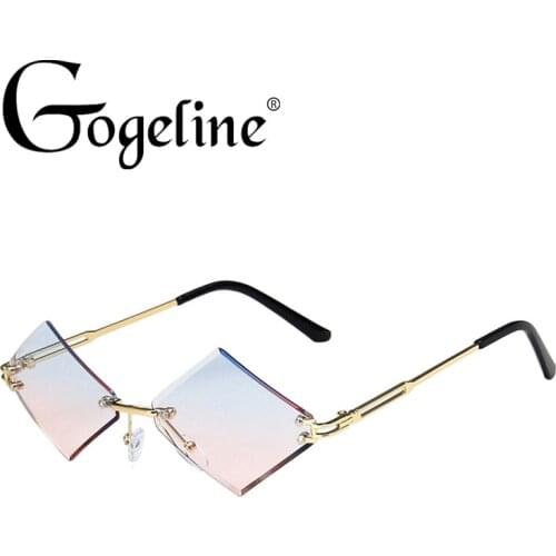 New Rimless Hexagon Sunglasses Women Fashion Summer Gradient Candy Color Sun Glasses Men Cool Driving Shades Hip Hop Oculos