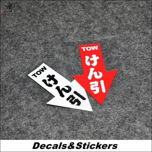 NO.L118 JDM TOW Caution 3M Reflective Modified Stickers Car Glass Waterproof MOTO GP Decals Racing Motorcycle