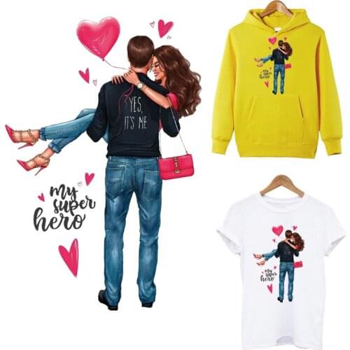 My super Hero Boyfriend Patches Iron-on Transfers For Clothing DIY Washable T-shirt Thermal Transfers Sticker Lovely Copy Patch