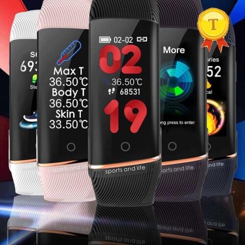 Accurate Body Temperature smart Band Watch Fitness Tracker Bracelet IP67 Waterproof Sport Pedometer Fitness band pressure