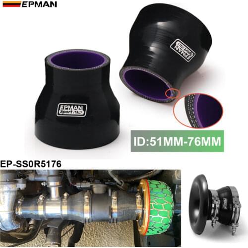 UNIVERSAL BLACK 2"-3" 51mm-76mm 4 PLY REDUCER SILICONE HOSE COUPLER TRANSITION For BMW f10 EP-SS0R5176