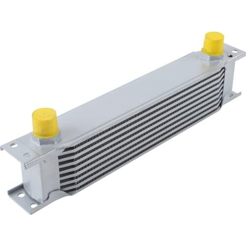 Motorcycle Silver Universal 9 ROW 10 AN Engine Transmission Oil Cooler
