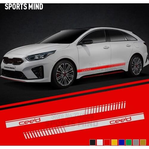 1 Pair Customization For KIA CEED Sport SW Car Styling Automobiles Exterior Accessories Door Side Strip Car Sticker Decal
