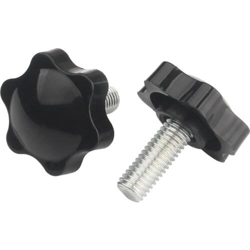 10pcs M4 M5 M6 Thread Star Shaped Head Thread Clamping Screw Bolt Knob For Industry Equipment Plastic Carbon Steel