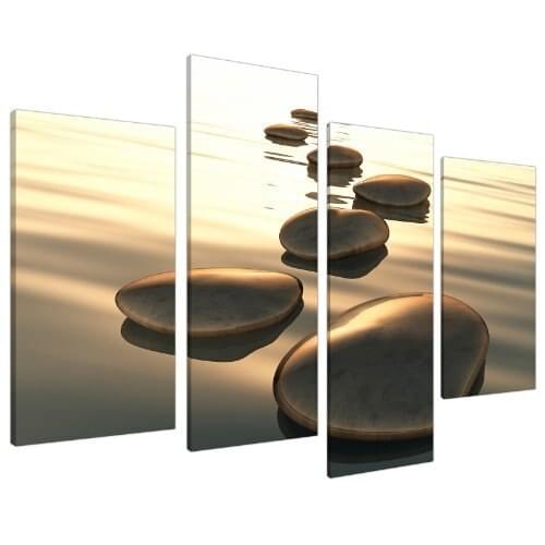 4 Panel Wall Art Sepia Brown Canvas Wall Art Pictures Zen Spa workart Print On Canvas For Home Decor Drop shipping