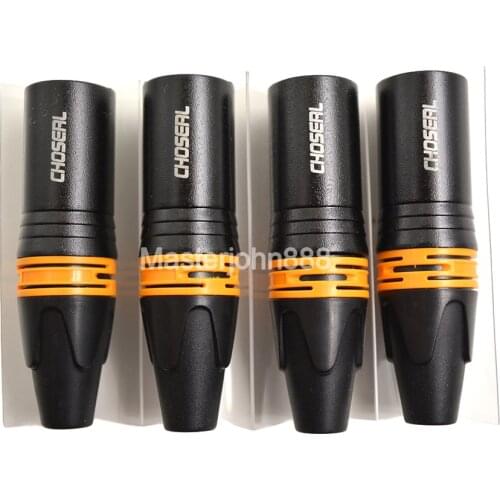 4pcs Choseal XLR Male 3 Pin Audio Microphone Cable Connector Female Plug Adapter DIY Solder
