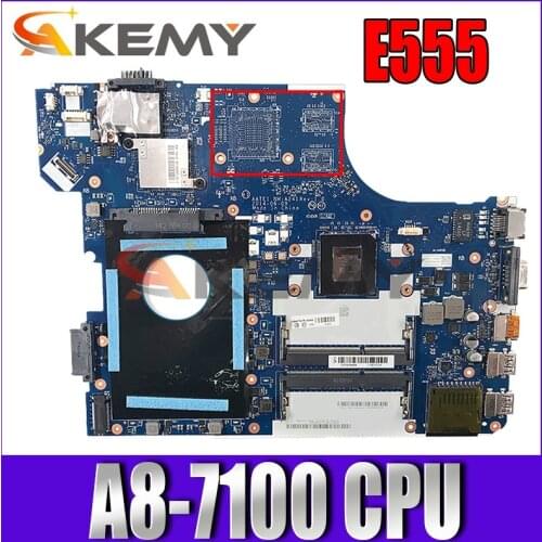 Akemy For Lenovo E555 Laptop Motherboard 04X5627 AATE1 NM-A241 MAIN BOARD A8-7100 CPU DDR3L