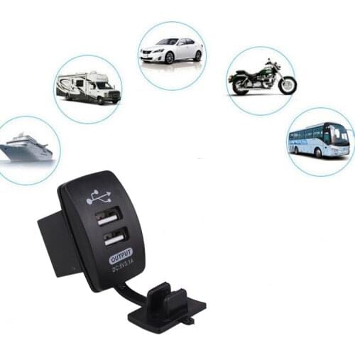 Dual 2 Port Car USB Charger Socket Power Socket Power Adapter Switches 5V 3.1A Outlet For Car Universial