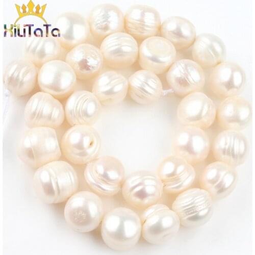 12-13mm AAA Natural Freshwater Pearl Round Beads Genuine White Pearls Beads For Jewelry Making DIY Bracelet Accessories 15