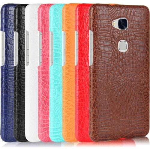 Huawei Honor 5X GR5 5.5" Case Crocodile Pattern Hard PC+PU Leather Back Cover Case for Huawei Honor 5X Honor5X Play Hard Cover