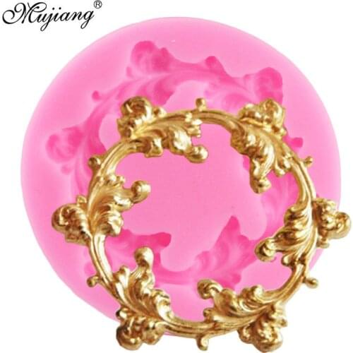 Flower Garland Cake Border Silicone Mold Relief Jewellery Fondant Cake Decorating Tools Candy Clay Chocolate Gumpaste Mould