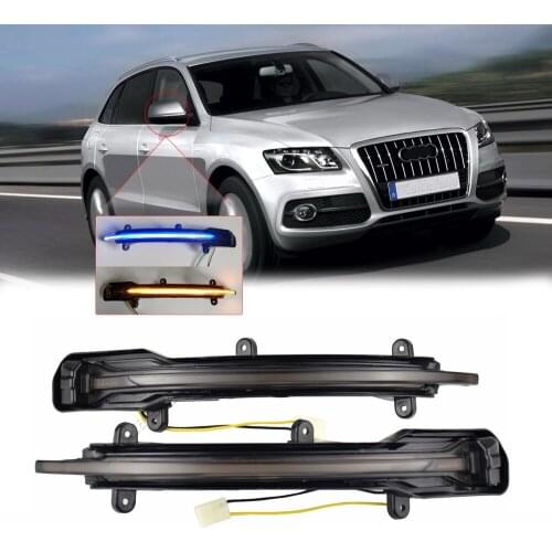For Audi Q5 SQ5 Q7 SQ7 2PCS Dynamic LED Turn Signal Light Sequential Rear View Mirror Turn Signal Light Blinker