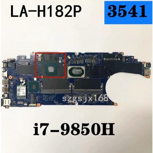 For dell 3541 laptop computer motherboard CN-06H0J3 06h0j3 6h0j3 LA-H182P with srfcn I7-9850H cpu N19M-Q3-A1 100% working well