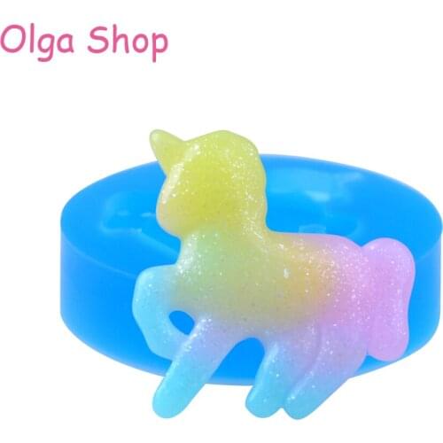 DYL490 40.3mm Unicorn Silicone Push Mold - Animal Mold Cake Topper, Fondant, Baking Tools, Resin Clay, Jewelry, Candy, Chocolate