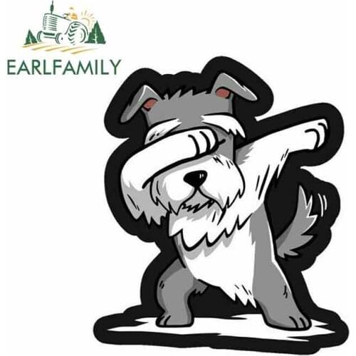 EARLFAMILY 13cm x 11.3cm For Dabbing Dog Anime Wrap Sticker Creative Stickers Sunscreen Bumper Decoration Custom Printing