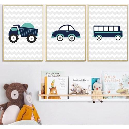 Truck Vehicle Car Child Poster Nursery Quotes Print Wall Art Canvas Picture Painting Nordic Kid Boy Bedroom Decoration