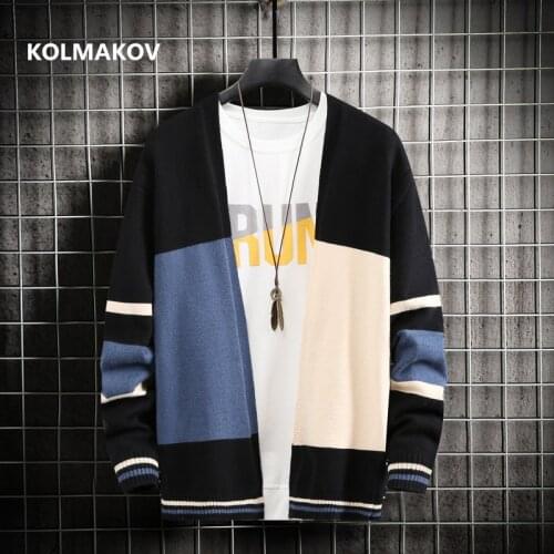 2021 spring and autumn Cardigan wool Mens Sweater Fashion Warm coat Slim fit Knitted Sweater Male Fleece Hoodies men size M-3XL