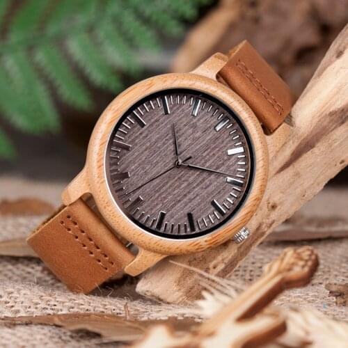 KINGNOW Men's Watch With Leather Strap