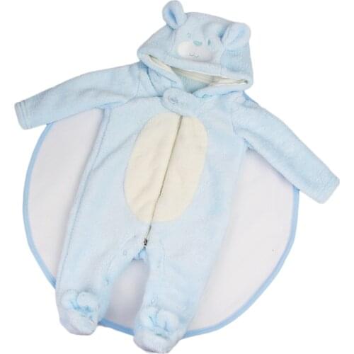 New Handmade 23 inch Reborn Baby Boy Doll Rompers Blue Plush Doll Clothes Accessories Free Blanket Hot Sale For Winter