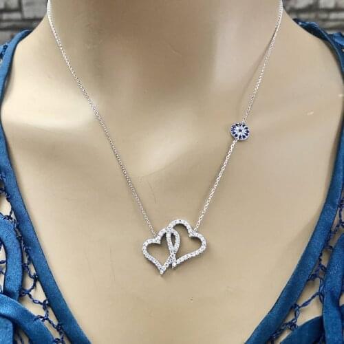 Love 925 Sterling Silver Necklace Women Girls Gift Jewelry Accessories Fashion Handmade Elegant Chain