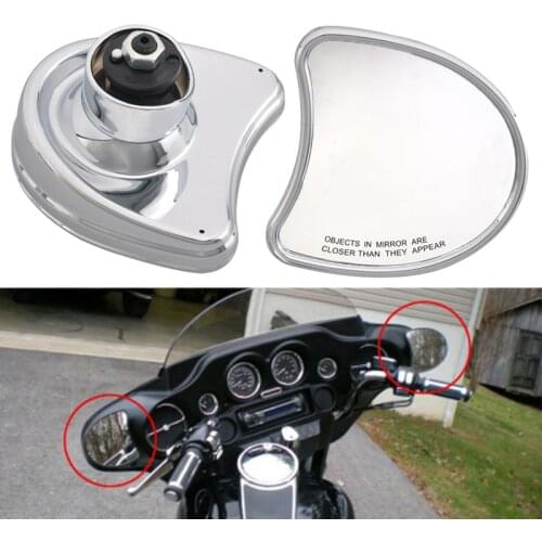 Motorcycle Chome Fairing Mount Rearview Mirror 10mm for Electra Street Glide 1996-2013