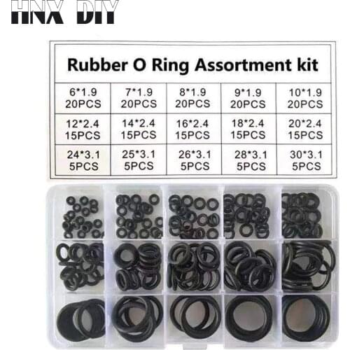 O Ring Set hydrolock Rubber 200Pcs/Set O-Rings Washer Gasket Sealing O Ring kit Assortment Silicone Rubber Ring 15 Size With Box
