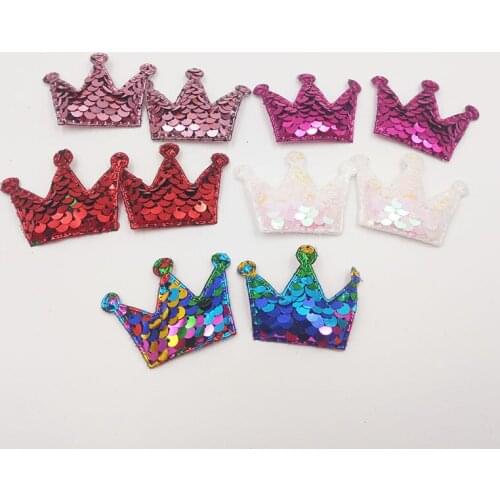 30pcs 5X4CM Glitter Paillette Butterfly Padded Patches Appliques For Clothes Sewing Supplies DIY Hair Bow Decoration