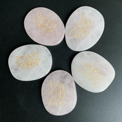 Natural Pink Quartz Crystal Stone Lotus Flower Palm Stones Polished Reiki Healing Stones Crystal Paperweight Home Decor