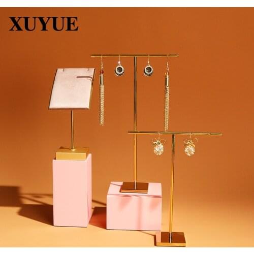 New earring display rack metal T-shaped jewelry rack display earring rack jewelry jewelry props earring rack spot