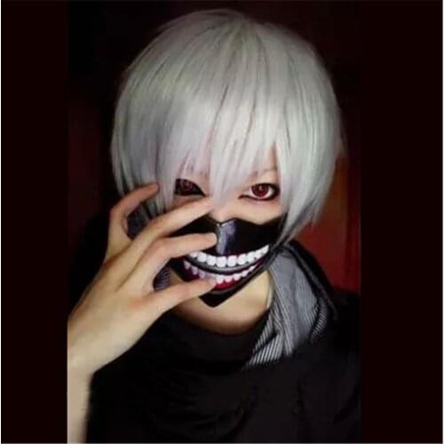 1PCS Anime/Movie Tokyo Ghoul Kaneki Ken Cosplay Wigs Halloween Party Stage Hair High Quality Silver White