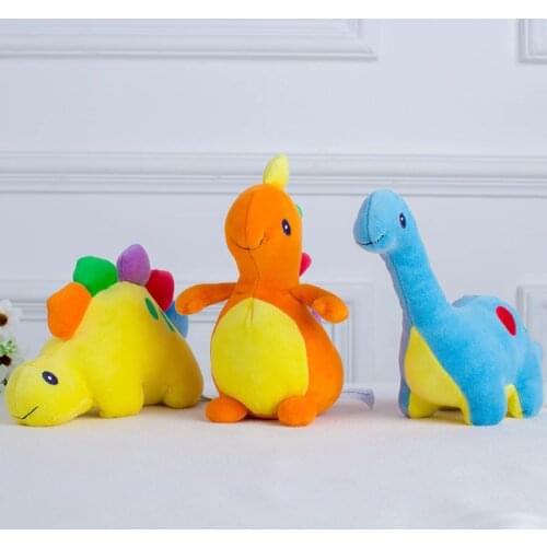 Tyrannosaurus rex dinosaur plush toy doll doll Stegosaurus long-necked dragon baby rattle toys 0-1-4 years old Meng
